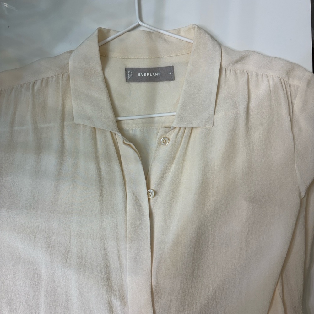 Everlane Ivory Long Sleeve Blouse
